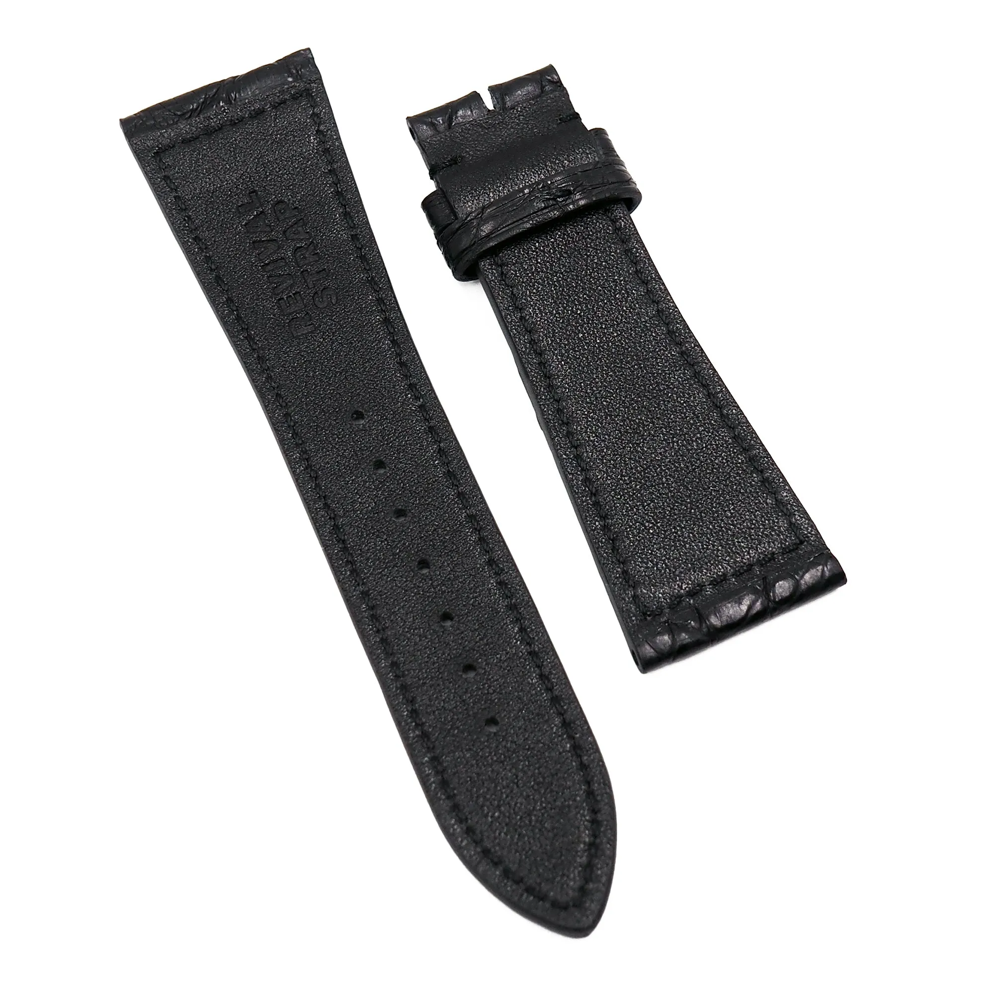 26mm Black Alligator Leather Watch Strap For Franck Muller
