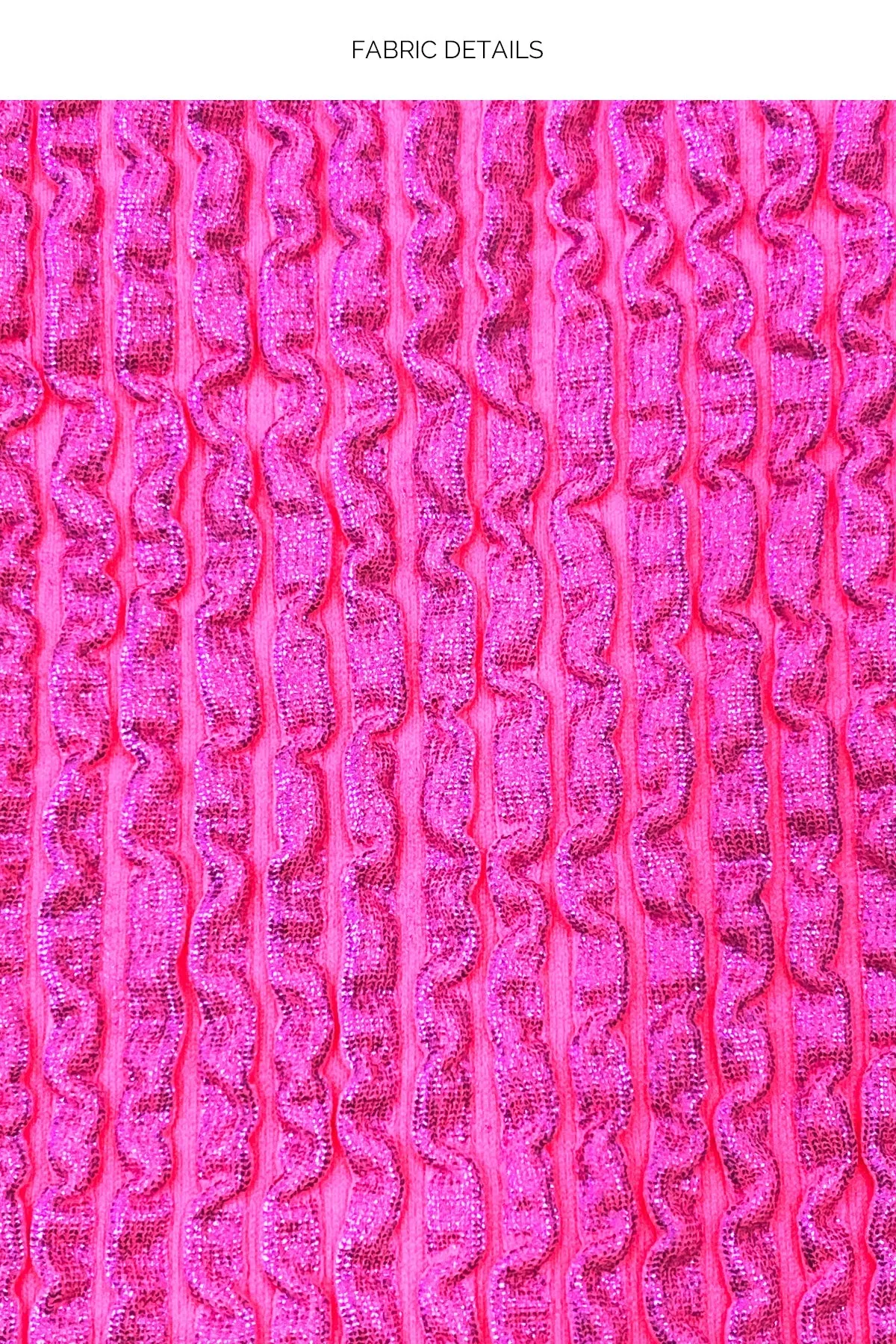 BELLA - Open Front Bralette Top & Seamless Wavy Ruched Back Bottom • Metallic Hot Pink