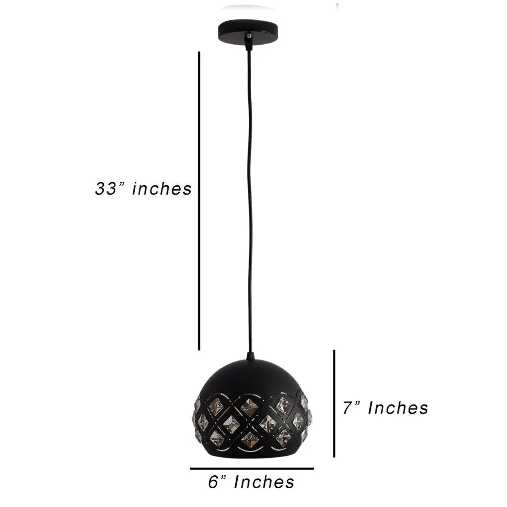 Black Metal Hanging Light - M-108-HL-BK-GD - Included Bulb