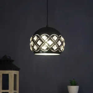 Black Metal Hanging Light - M-108-HL-BK-GD - Included Bulb