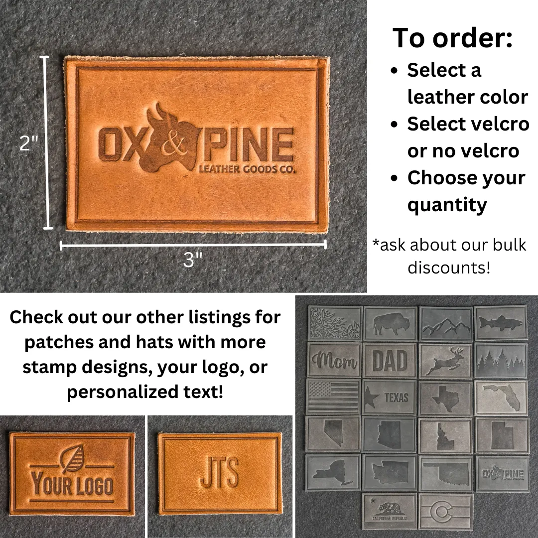 Deer Leather Patches with optional Velcro added