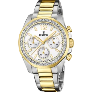 Festina Boyfriend Stainless Steel Chronograph Ladies Watch I Model F20607/1 Quartz Movement