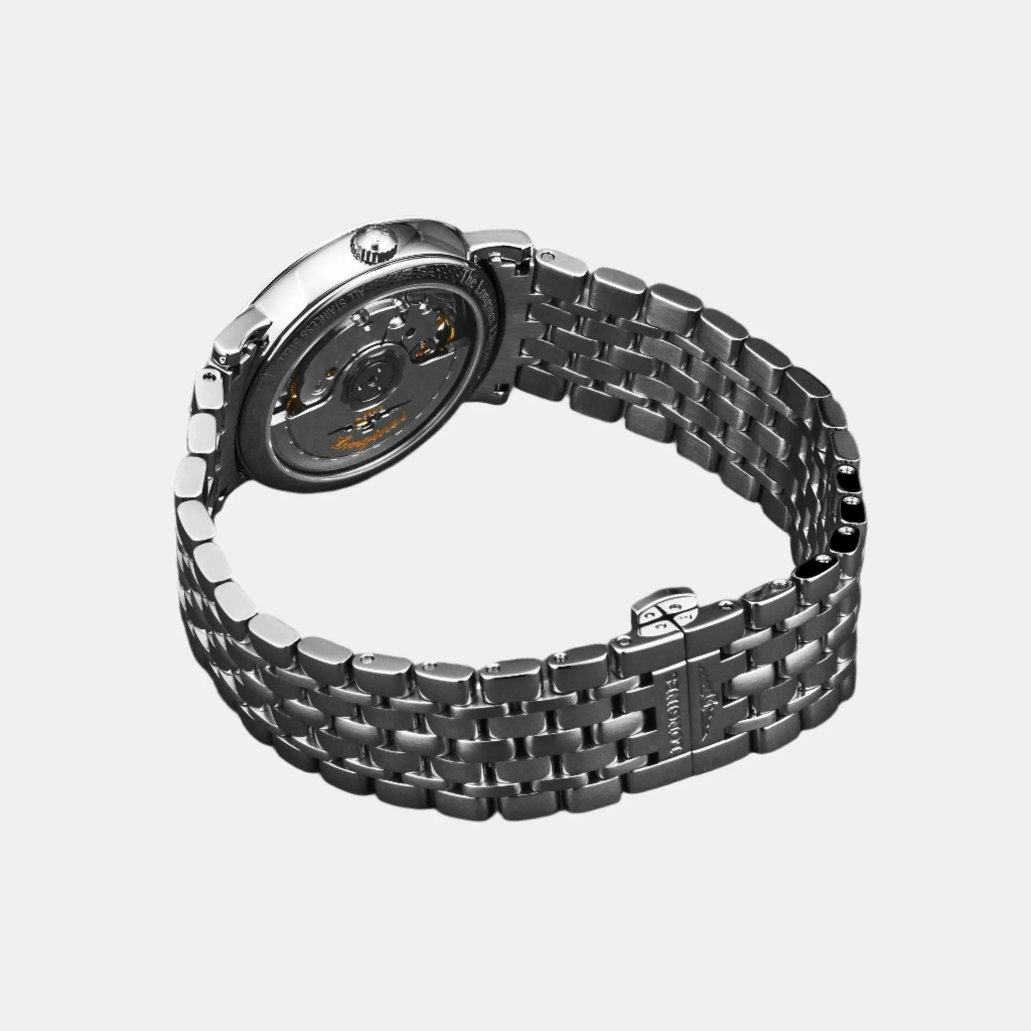 Longines Elegant Stainless Steel Black Dial Diamond Automatic Men's Watch L4.809.4.11.2
