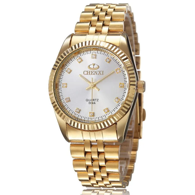 New CHENXI Gold fashion watches solid stainless steel bracelet brand men's watch clothing Waterproof sports Wristwatches