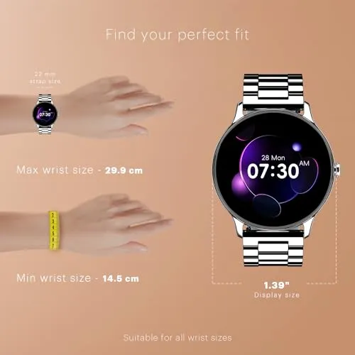 Noise Twist Go Round dial Smartwatch with BT Calling, 1.39" Display, Metal Build, 100  Watch Faces, IP68, Sleep Tracking, 100  Sports Modes, 24/7 Heart Rate Monitoring (Elite Black)