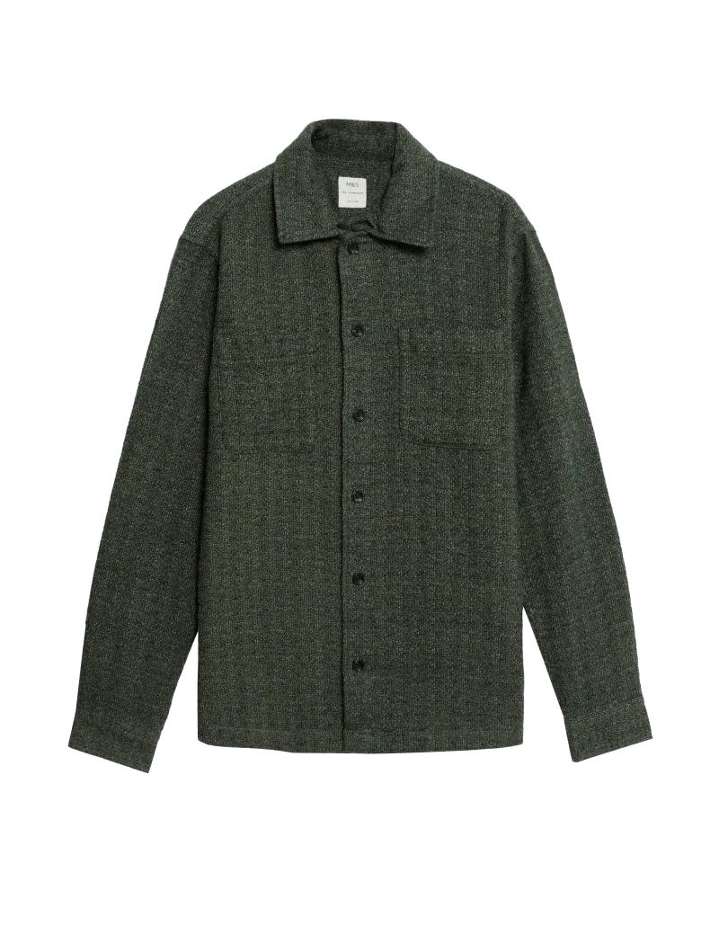 Pure Cotton Textured Overshirt