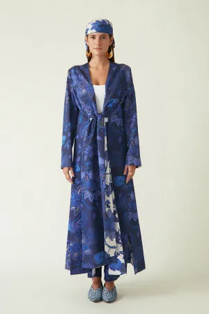 Rockefeller Holidays I  Muturi Printed Embellised Jacket  Linen Satin  Navy/Navy Java collection 7JV-46