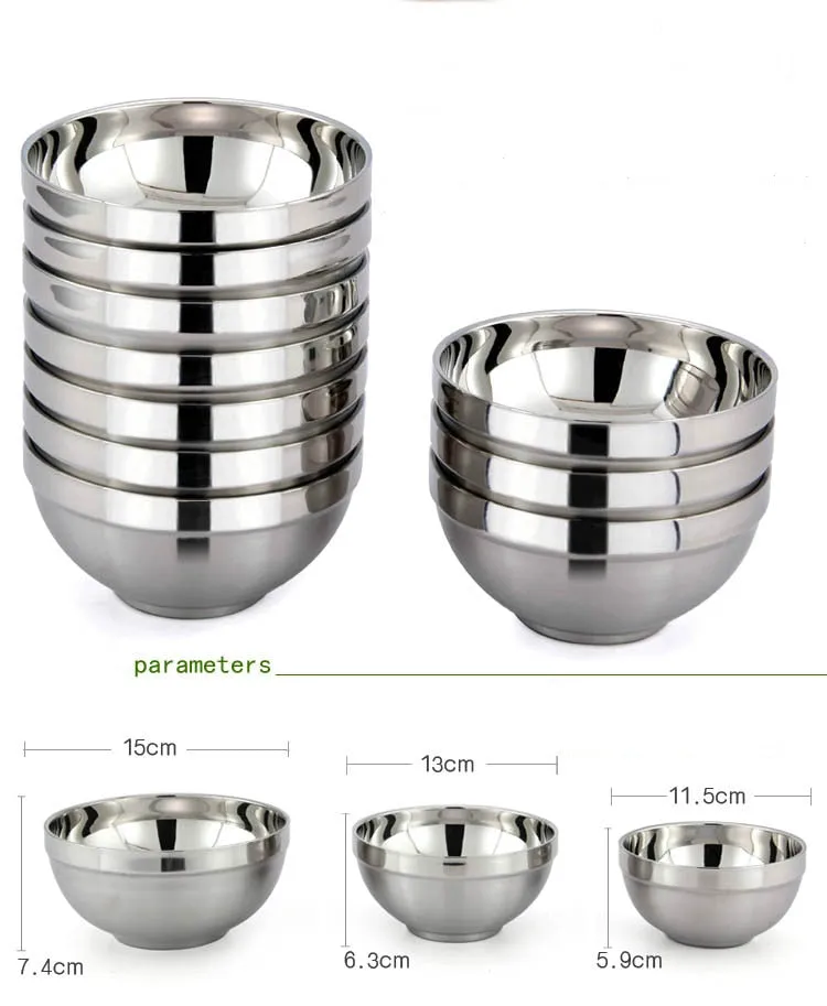 Stainless steel Japanese rice soup bowl