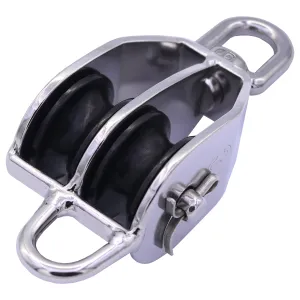 Type 304 Stainless Steel Eye End Twin Swivel Block with Nylon Sheave